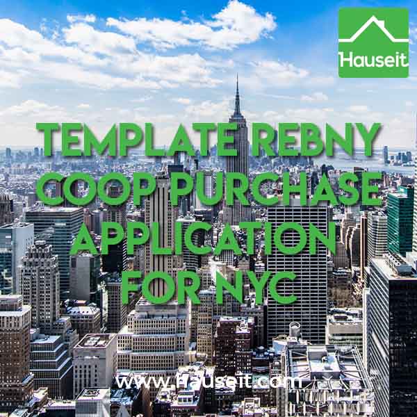 Template REBNY Co-op Purchase Application for New York City