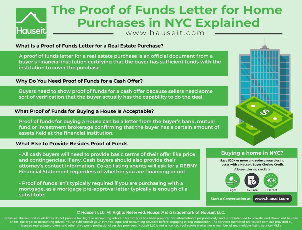 do you have to show proof of funds for cash offer