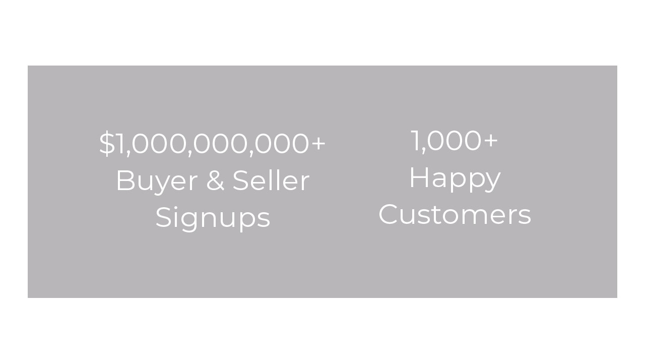 Hauseit vanity metrics detailing the number and notional value of customer signups since inception.