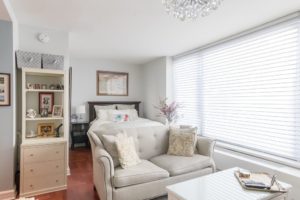 An example of the sleeping area of an alcove studio apartment.