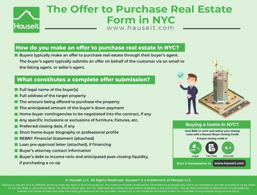 The Offer to Purchase Real Estate Form in NYC  Hauseit®