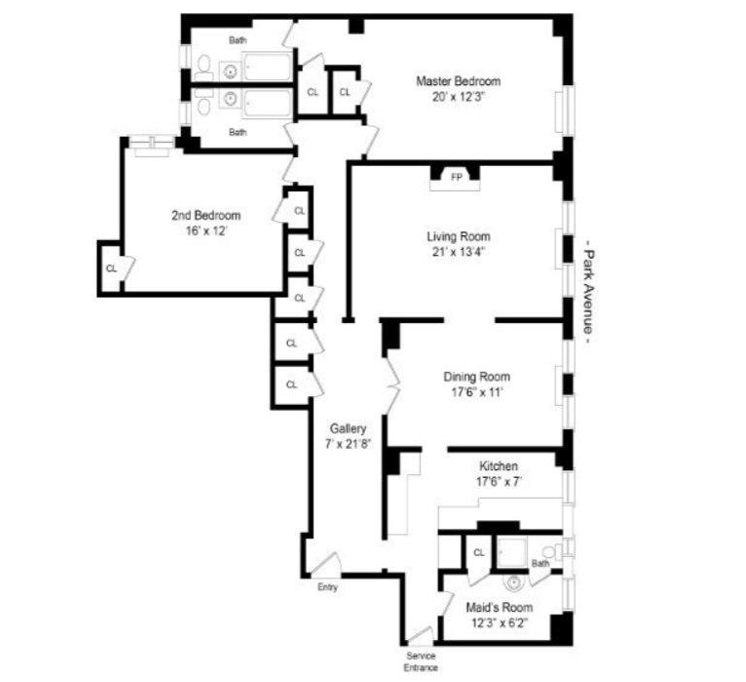 Example of a Classic Six apartment on Park Avenue