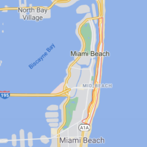 Map showing where Mid-Beach is on a map of Miami Beach