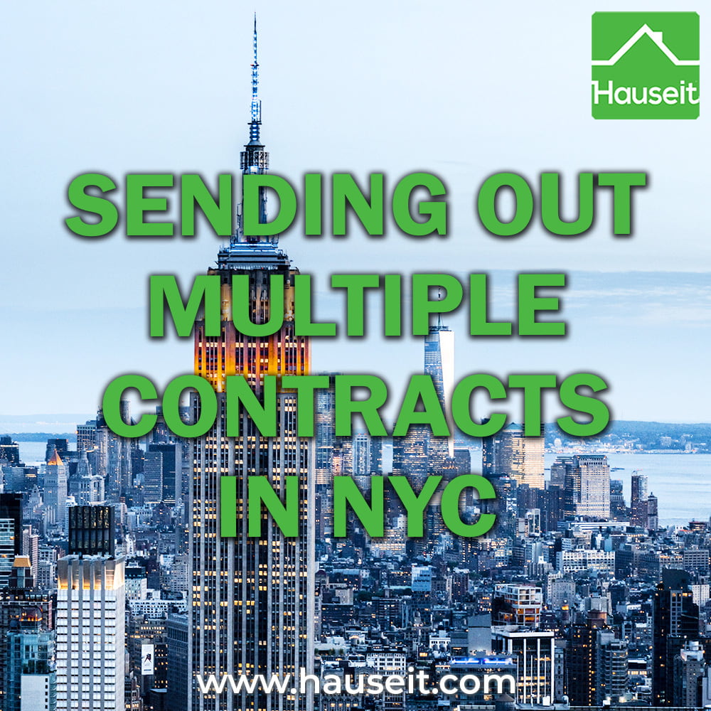Sending out multiple contracts is completely legal in NYC real estate. A seller may also accept multiple offers at the same time.