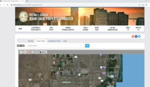 Miami Dade County Property Appraiser Website's Property Search Page