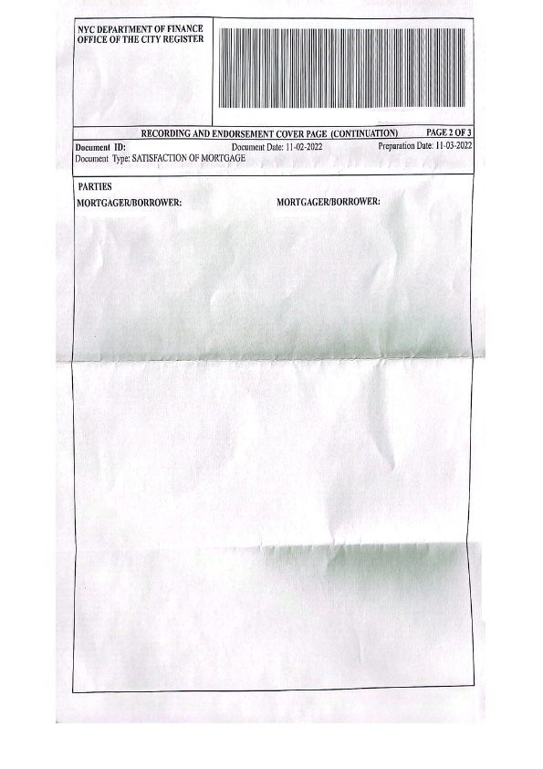 Sample ACRIS Recording and Endorsement Cover Page Part 2 Sample ACRIS Recording and Endorsement Cover Page Part 2