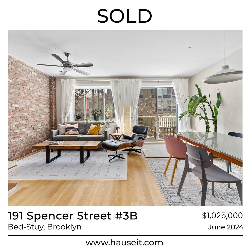 Hauseit One Percent Full Service Sold Listing - 191 Spencer Street #3B in Bed-Stuy, Brooklyn, NYC